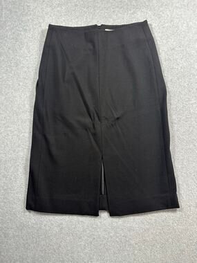 M.M LaFleur Pencil Skirt Women's Size 6 Black Front Slit Office Misses Back Zip